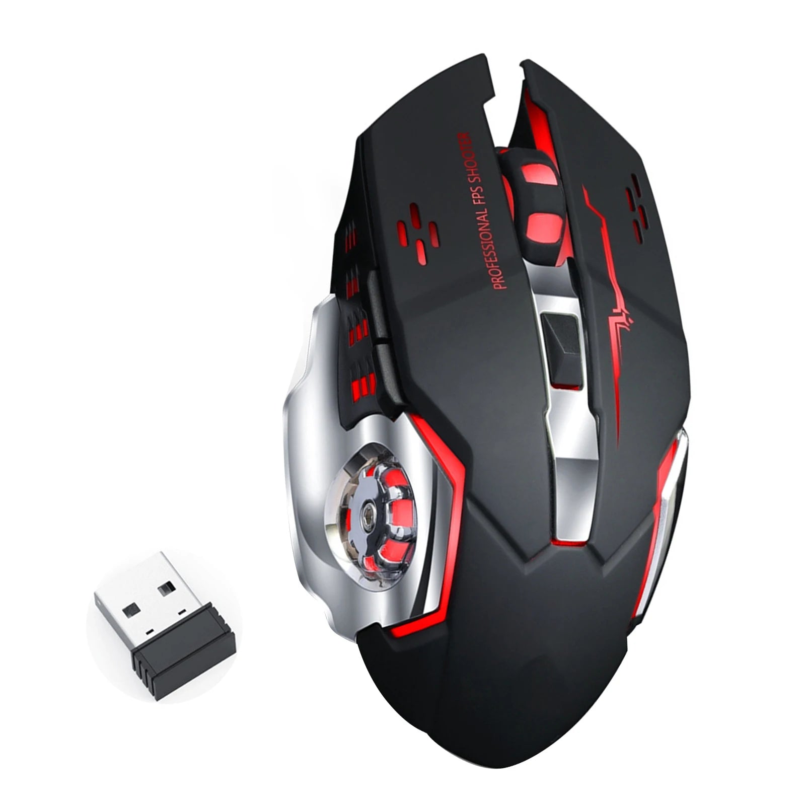 Ratón mecánico ergonómico silencioso