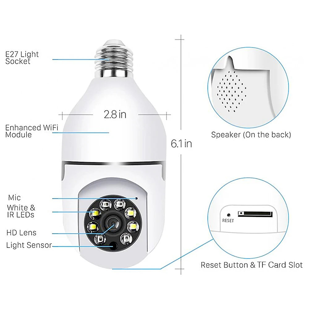 Cámara de seguridad WiFi panorámica de 360 grados
