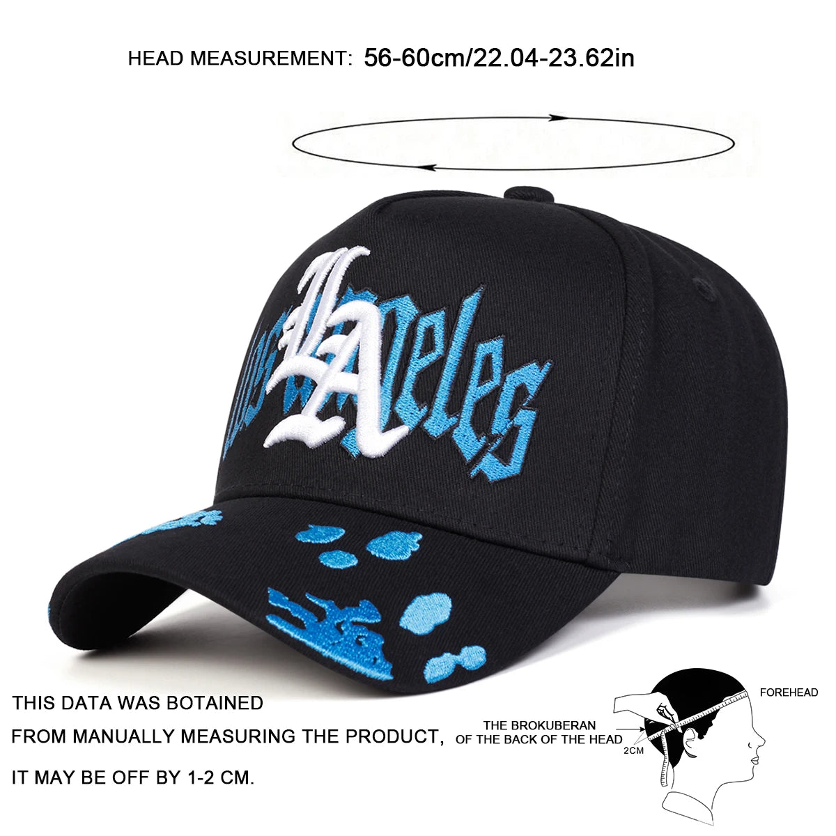 Gorras de béisbol unisex góticas con bordado