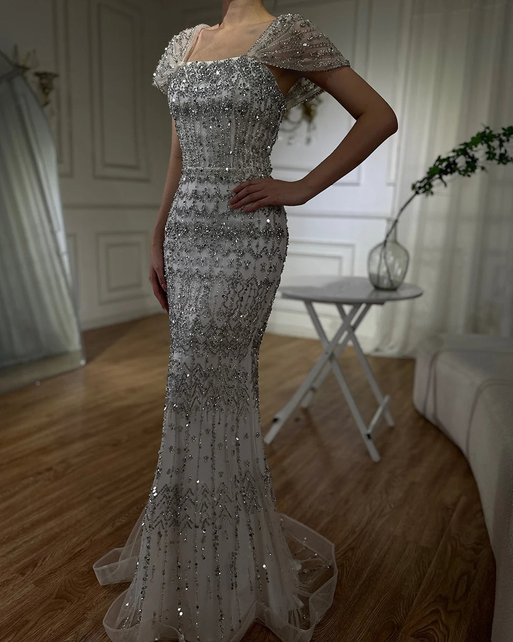 Vestido árabe blanco sirena