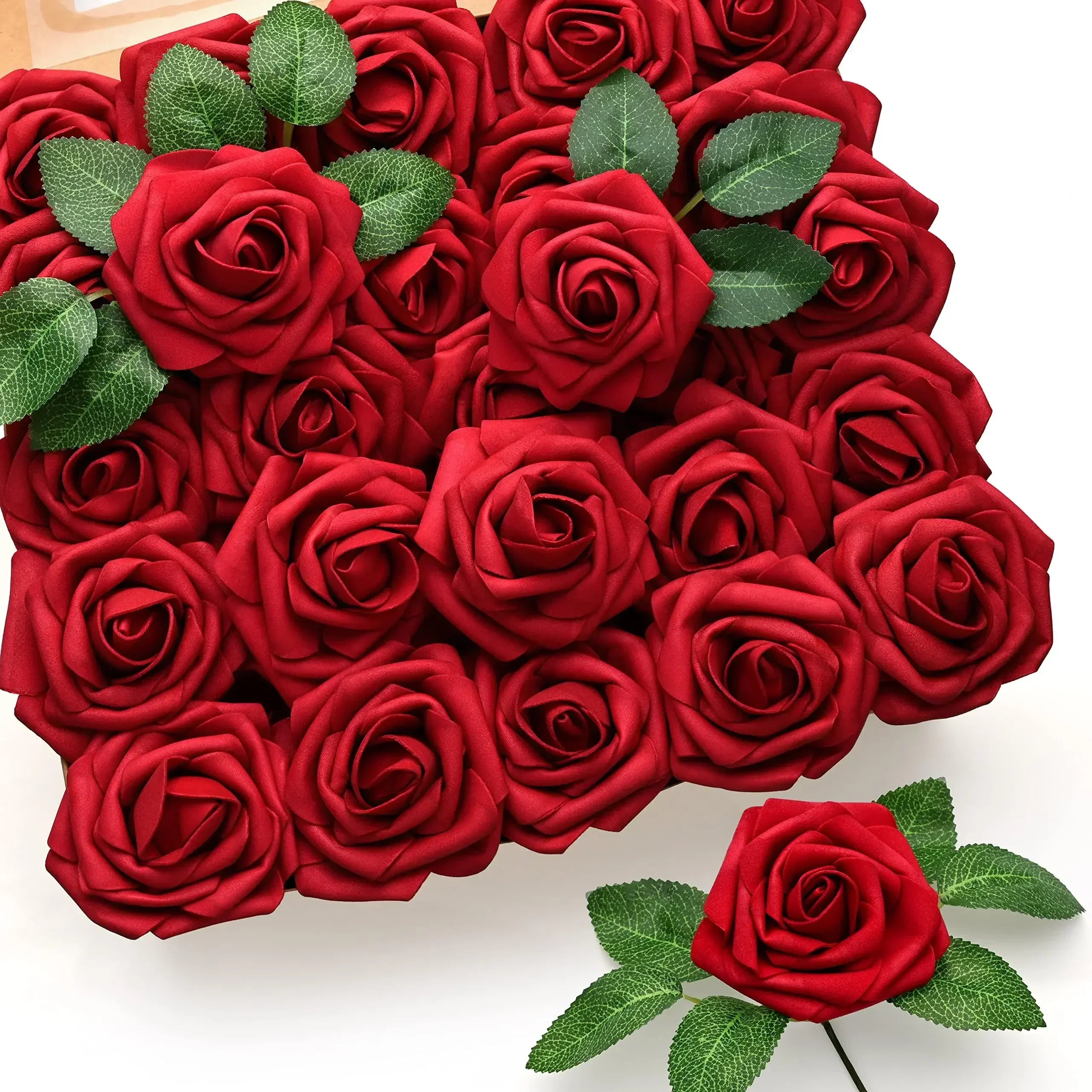 rosas artificiales de espuma, rosas falsas