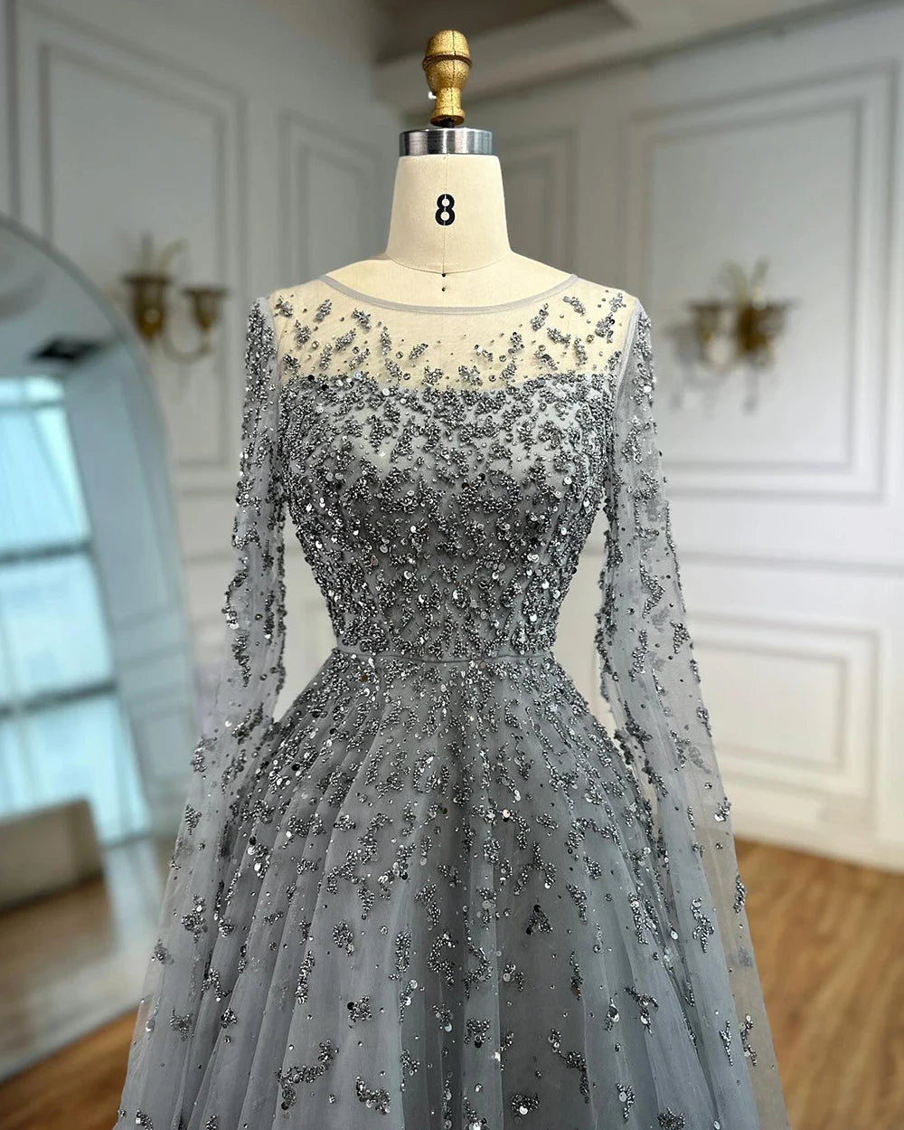 Vestido de noche turquesa elegante