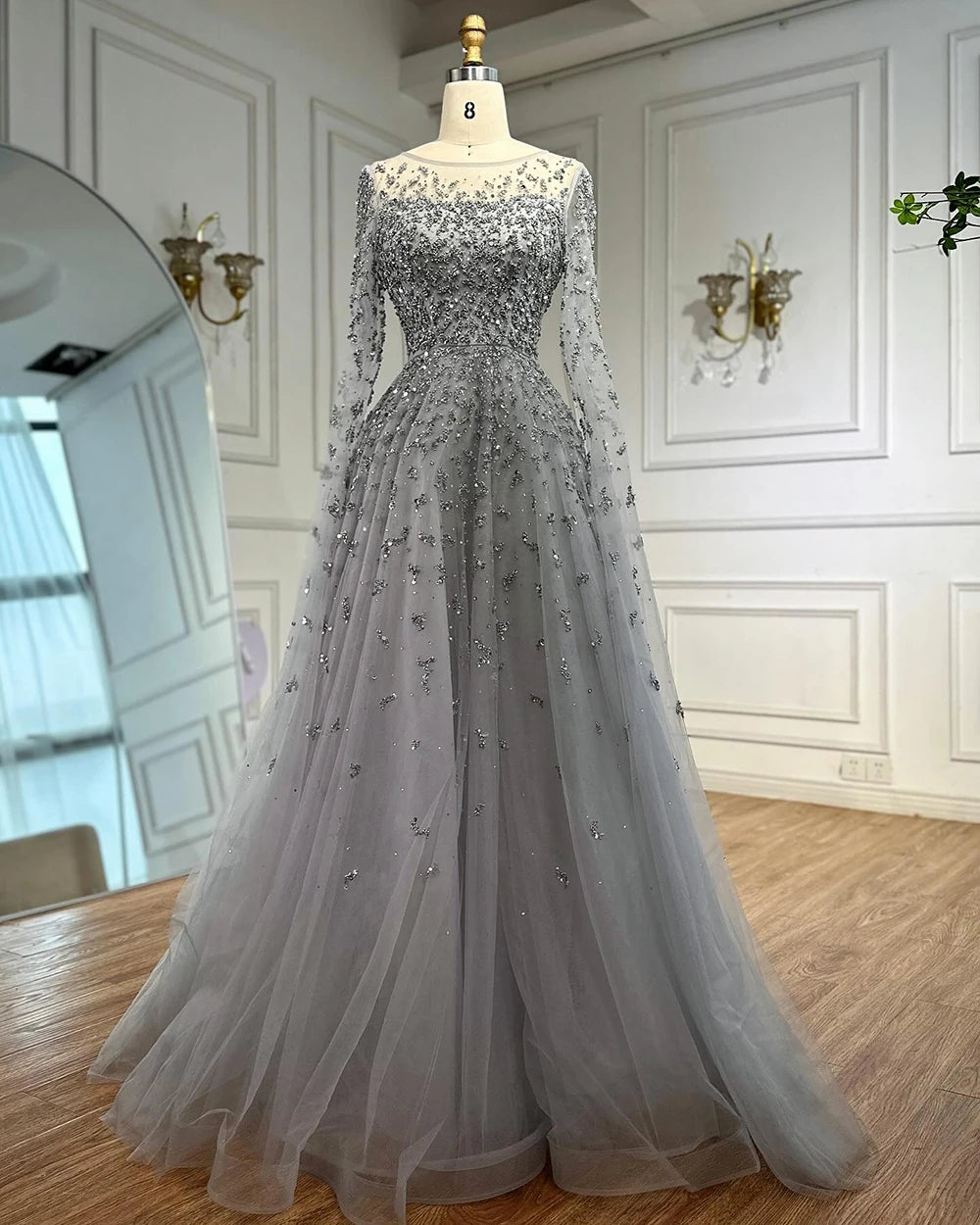 Vestido de noche turquesa elegante