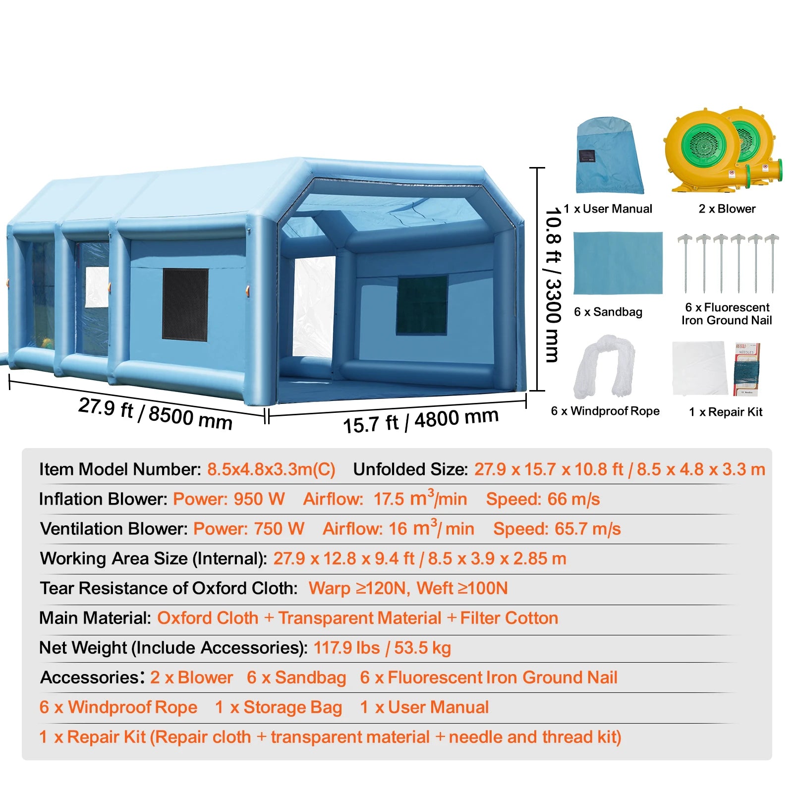 Cabina de pintura inflable