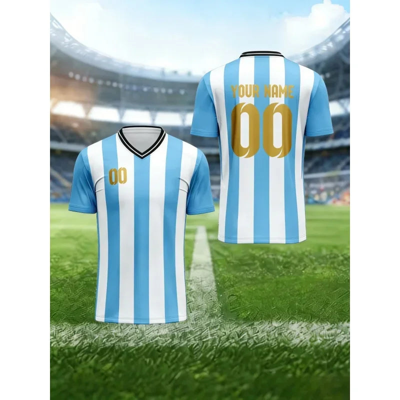 Camiseta de verano con gráfico estilo fútbol argentino