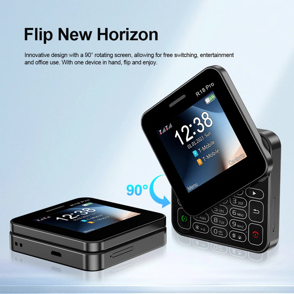 R18 Pro pantalla giratoria Mini teléfono móvil