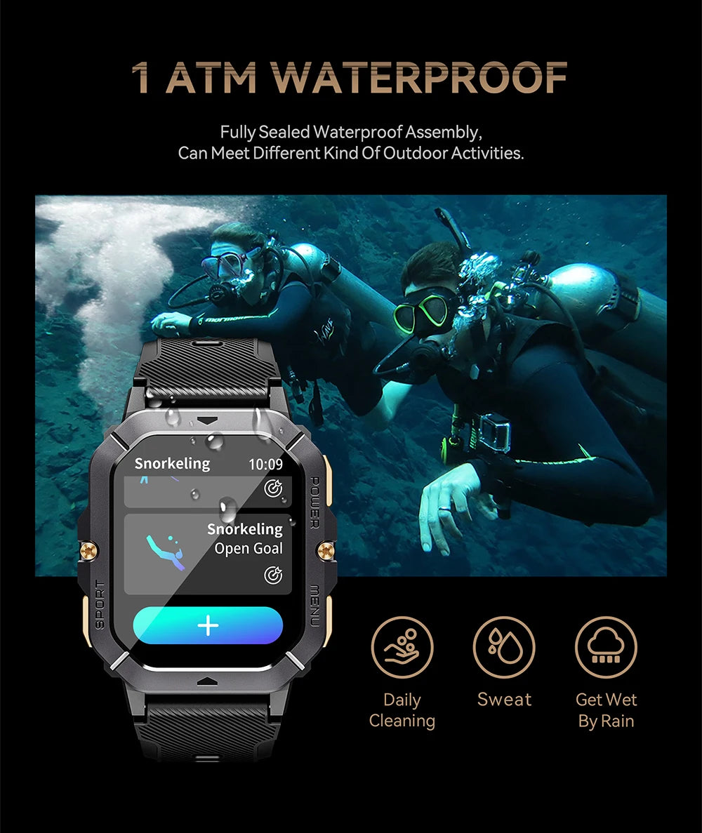 reloj inteligente resistente al agua para hombres 2,02 pulgadas