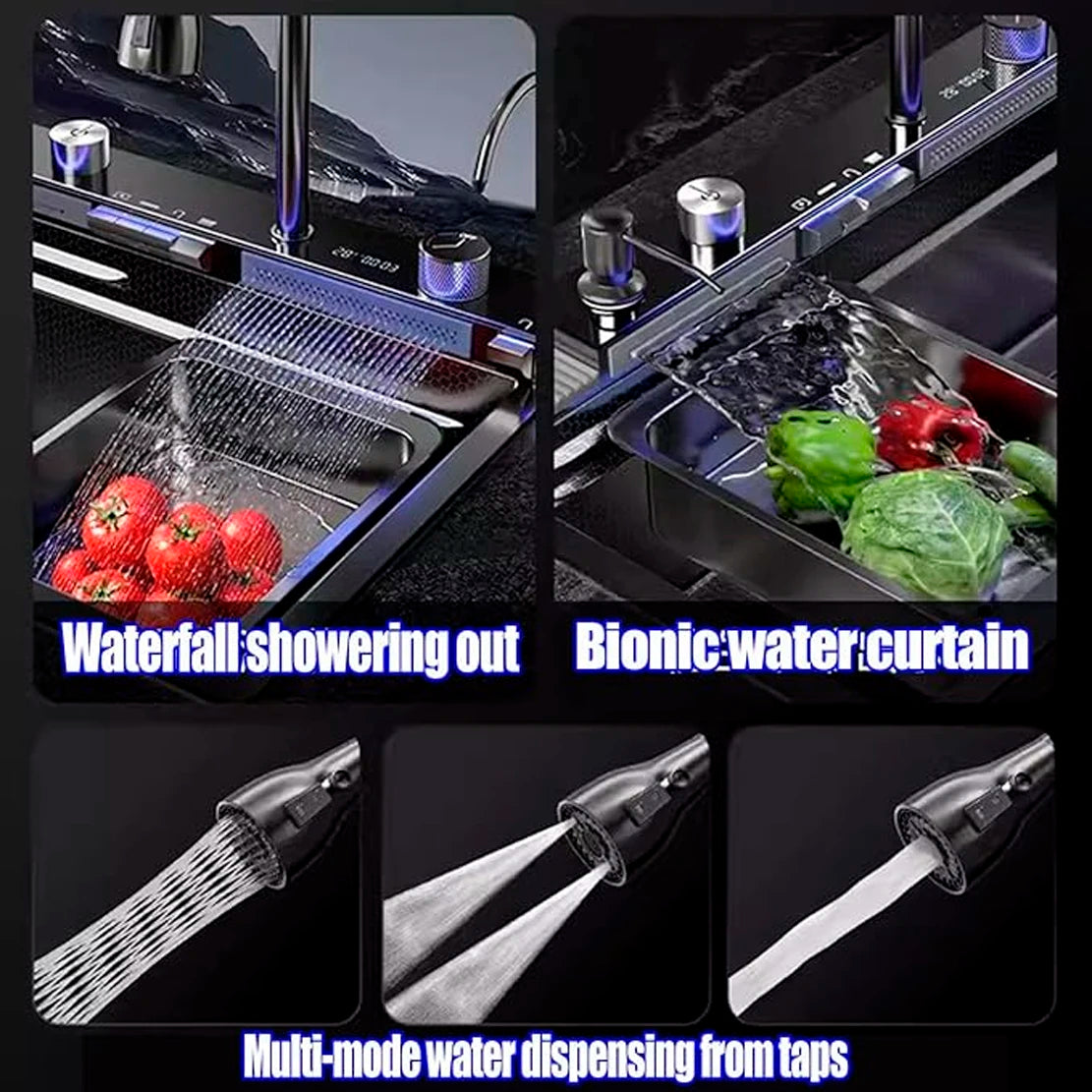 Grifo de fregadero de cocina, pantalla Digital integrada grande