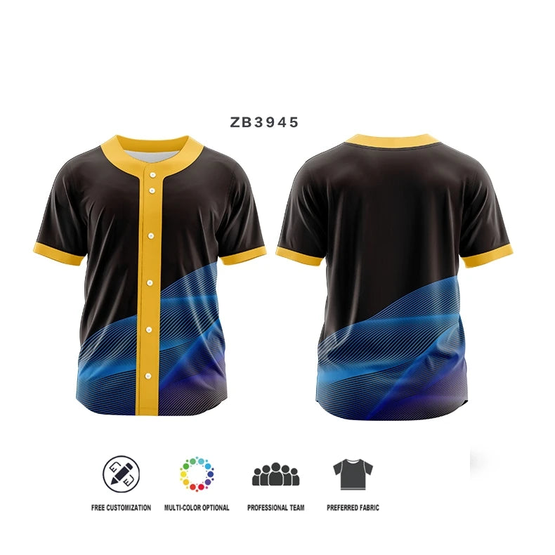 Camiseta de béisbol personalizada con estampado por sublimación