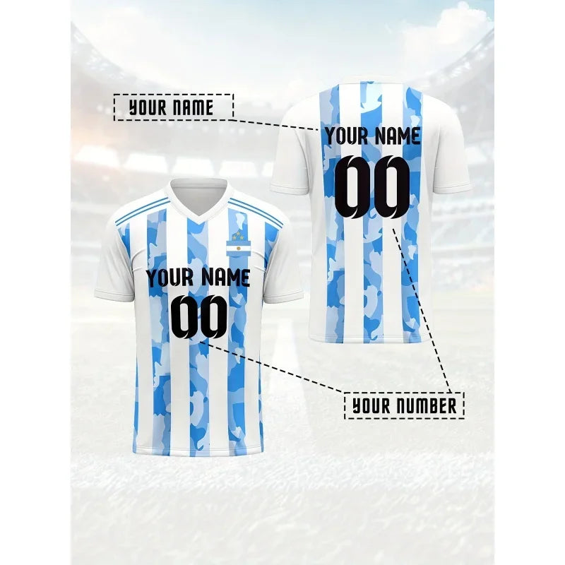 Camiseta de verano con gráfico estilo fútbol argentino