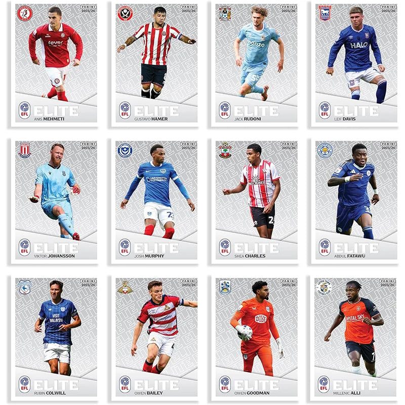 Nueva Colección de Stickers Panini EFL 2026, Paquete de 36 Stickers, Tarjetas Coleccionables de Fútbol, Caja de Refuerzo, Regalos de Cumpleaños para Fans