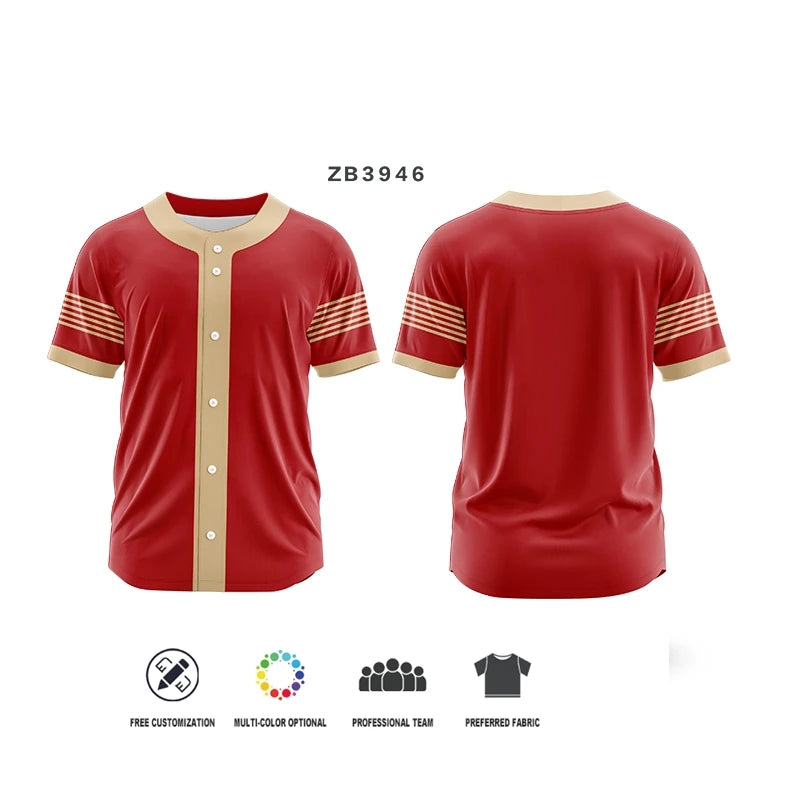 Camiseta de béisbol personalizada con estampado por sublimación