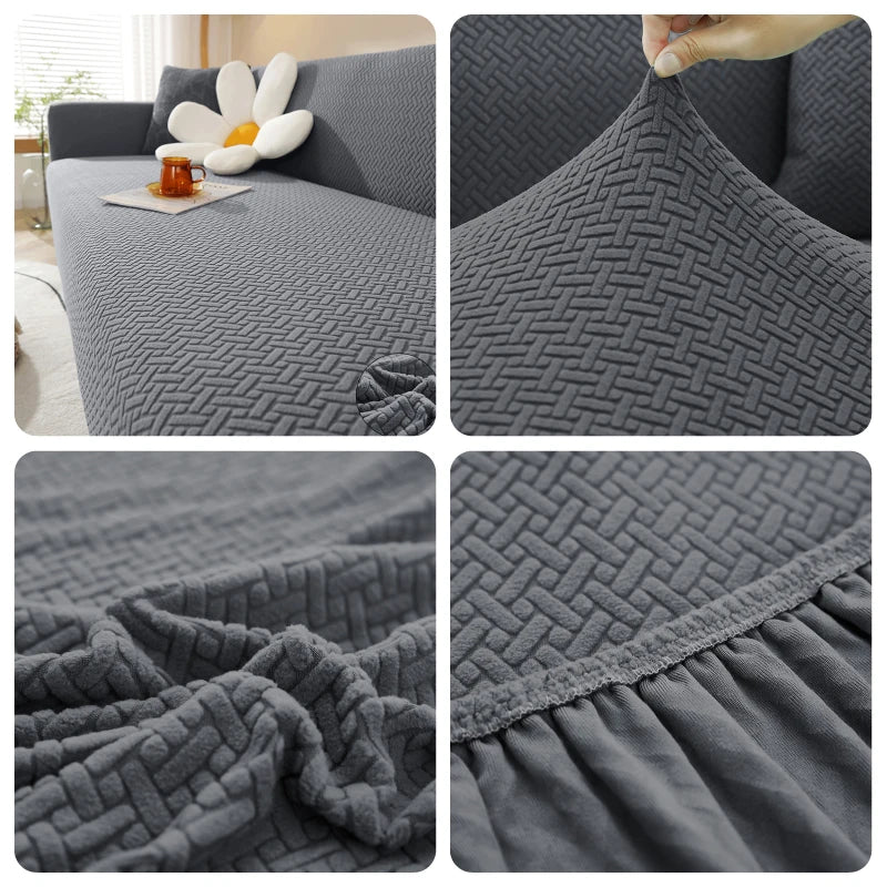 Funda de sofá elástica Jacquard para sala de estar,