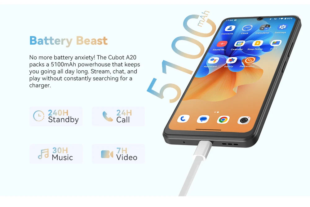 Smartphone Android 14, 12GB RAM (4GB+8GB ampliados)+128GB