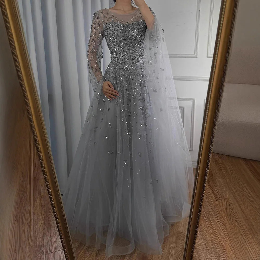 Vestido de noche turquesa elegante