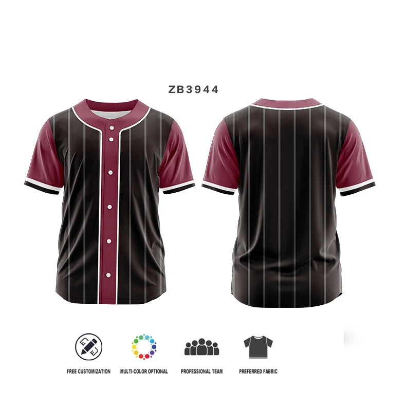 Camiseta de béisbol personalizada con estampado por sublimación