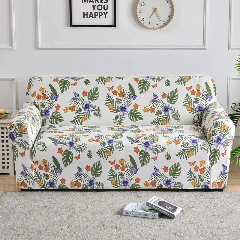Funda de sofá elástica con estampado de flores