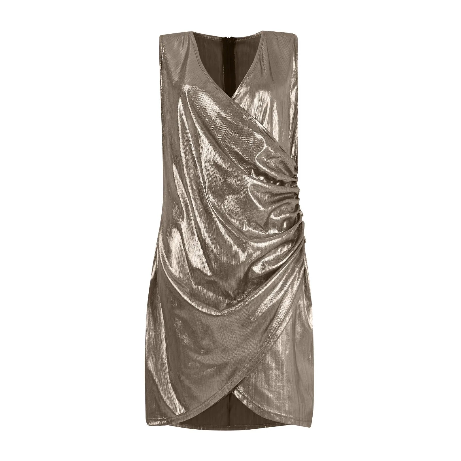 Vestido corto plisado sin mangas
