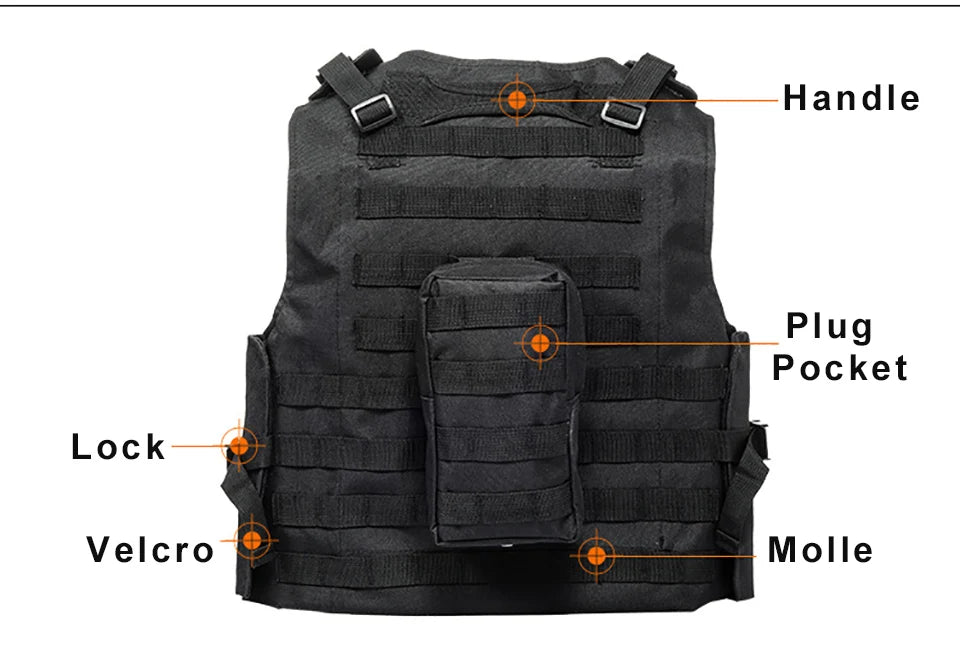 Equipo militar Airsoft, chaleco táctico Molle