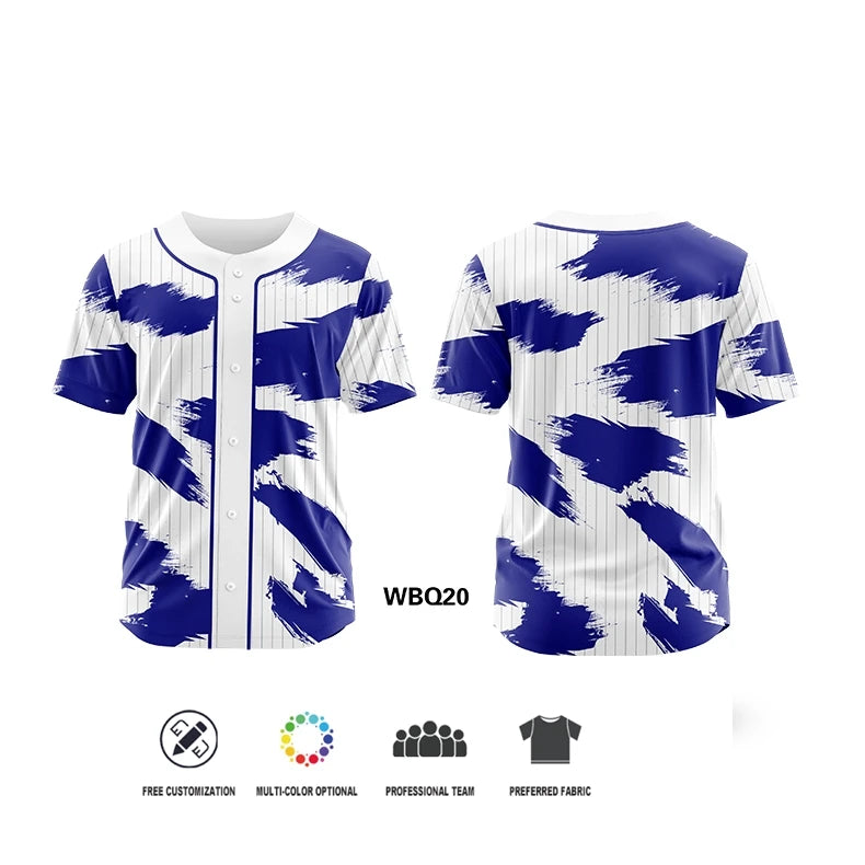 Camiseta de béisbol con botó, personalizada
