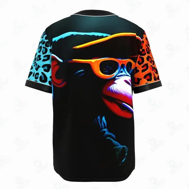 Camiseta de béisbol con patrón de tatuaje