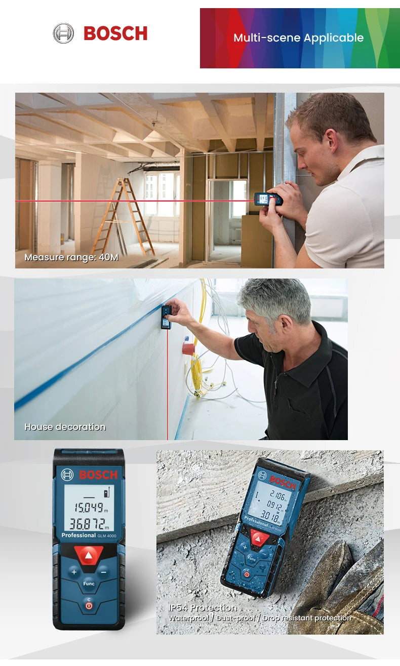 Bosch-Bolsa de telémetro láser GLM 4000 medidor de distancia láser