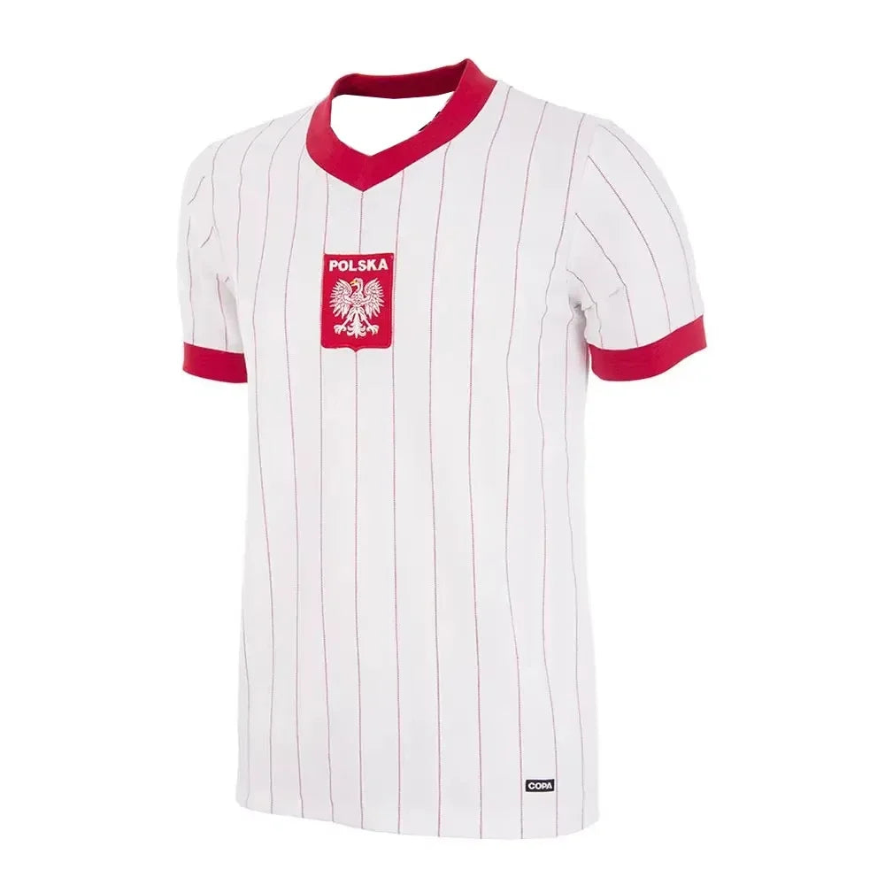 Camiseta a Rayas Rojas y Blancas Inspirada en Polonia para Hombre