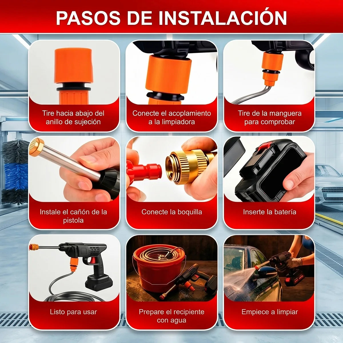 Hidrolavadora Portátil Eléctrica Con Pistola