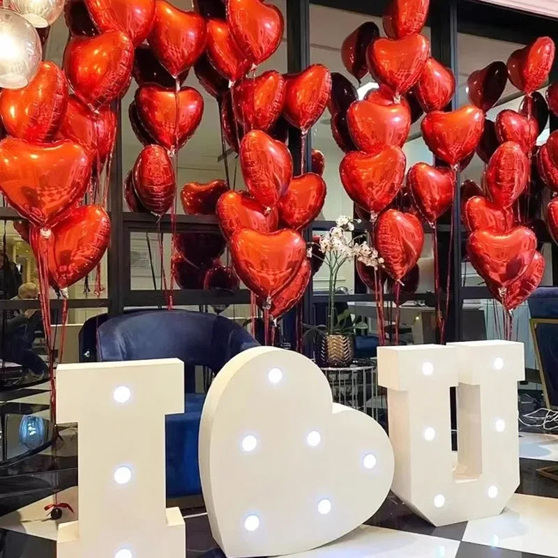 Globos inflables de helio con forma de corazón rojo 50 PC