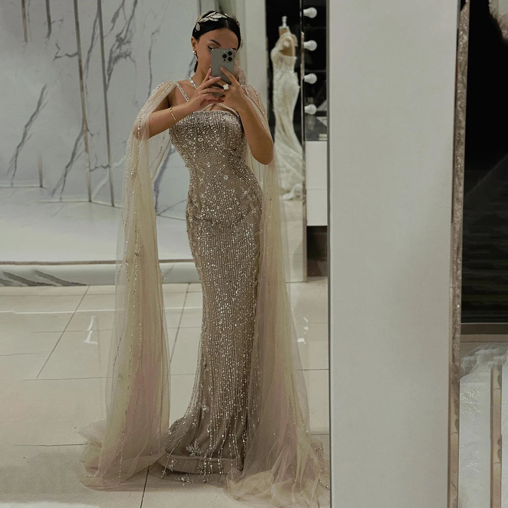 Vestidos de Noche con cuentas de sirena,