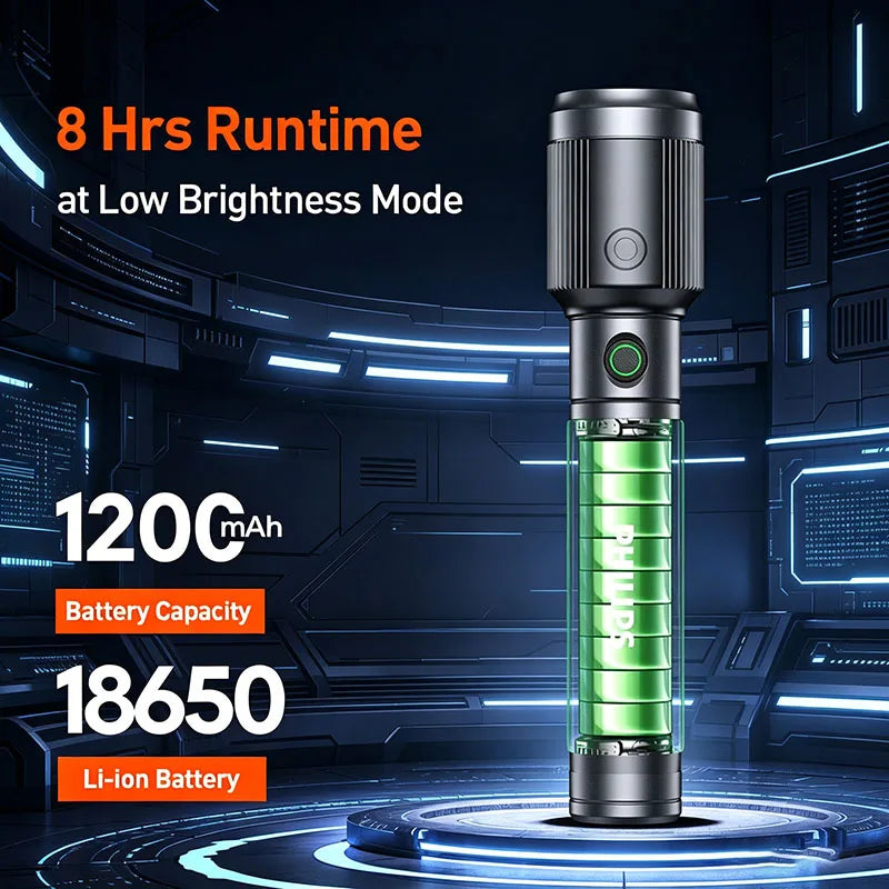 Linterna Philips con Zoom Recargable