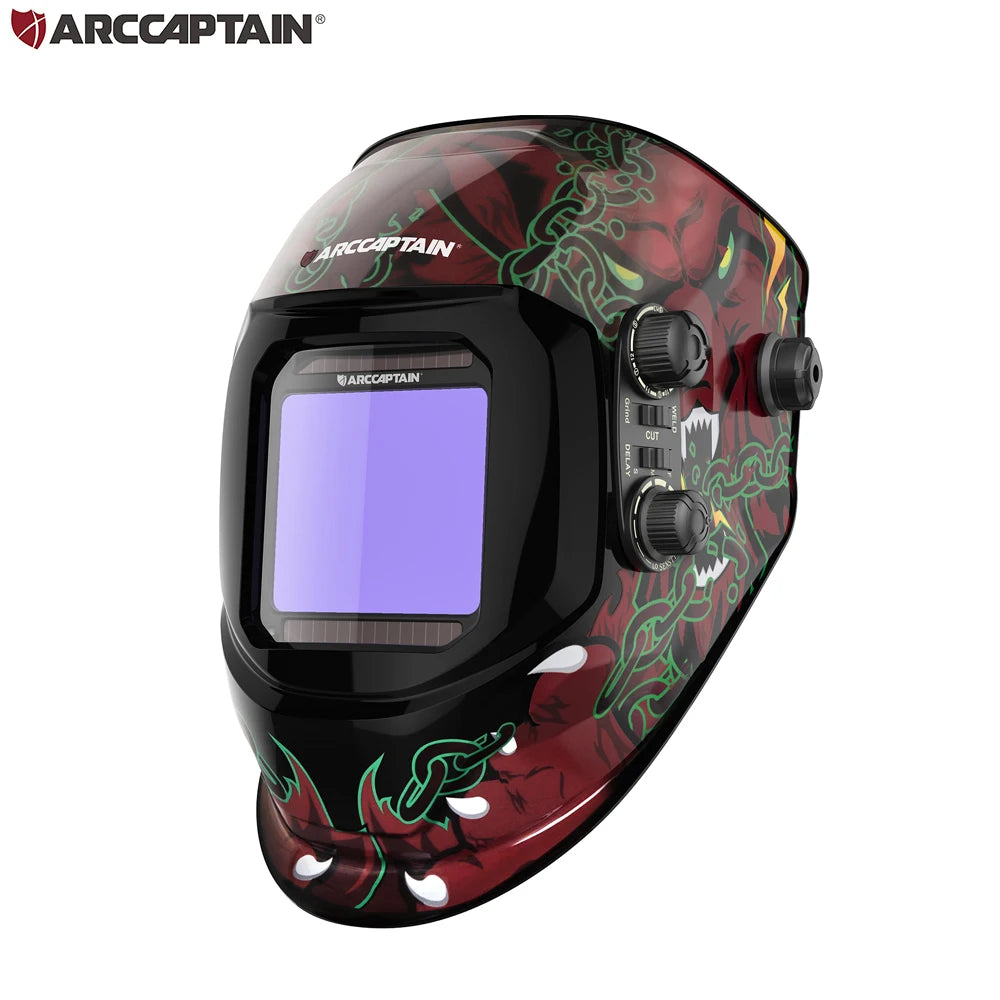 Casco de soldadura con vista grandeenergía Solar, oscurecimiento automático