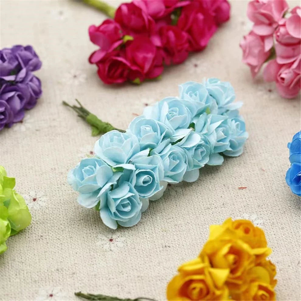 Mini ramo de rosas artificiales de papel