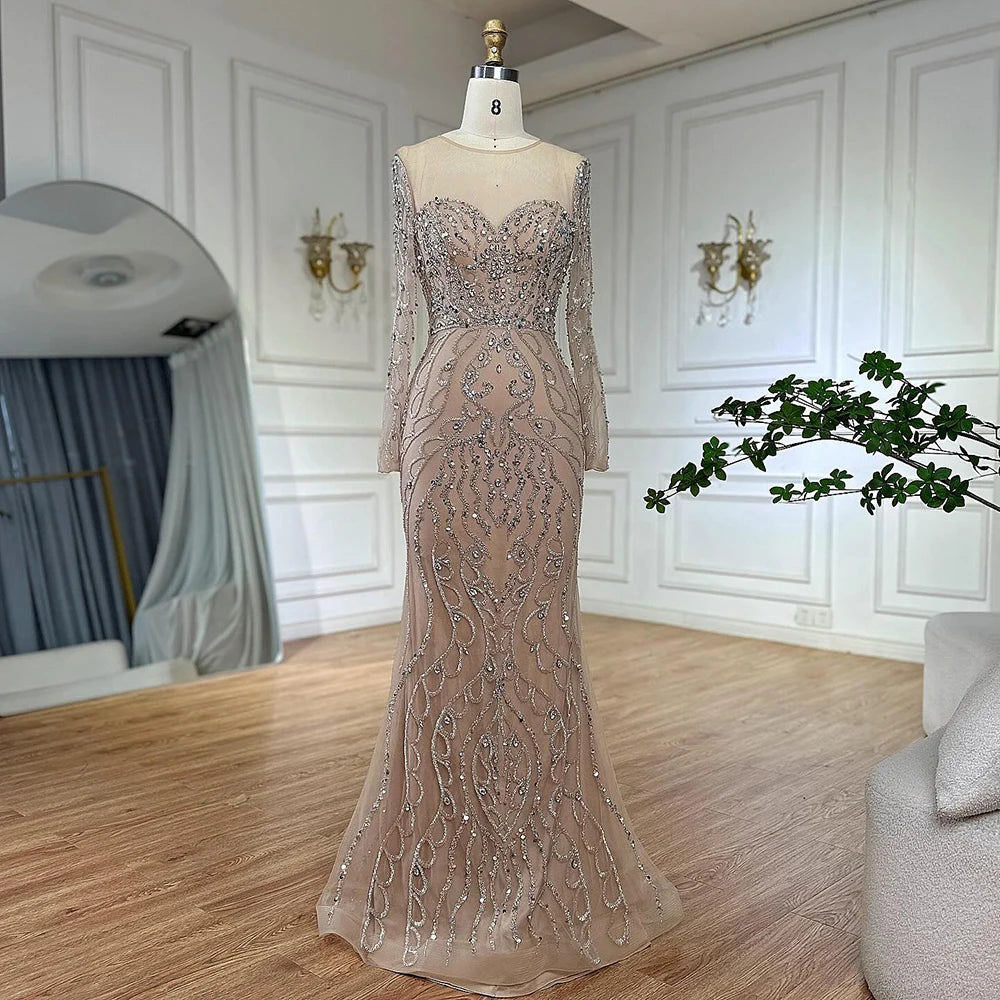 Vestido de noche de sirena árabe