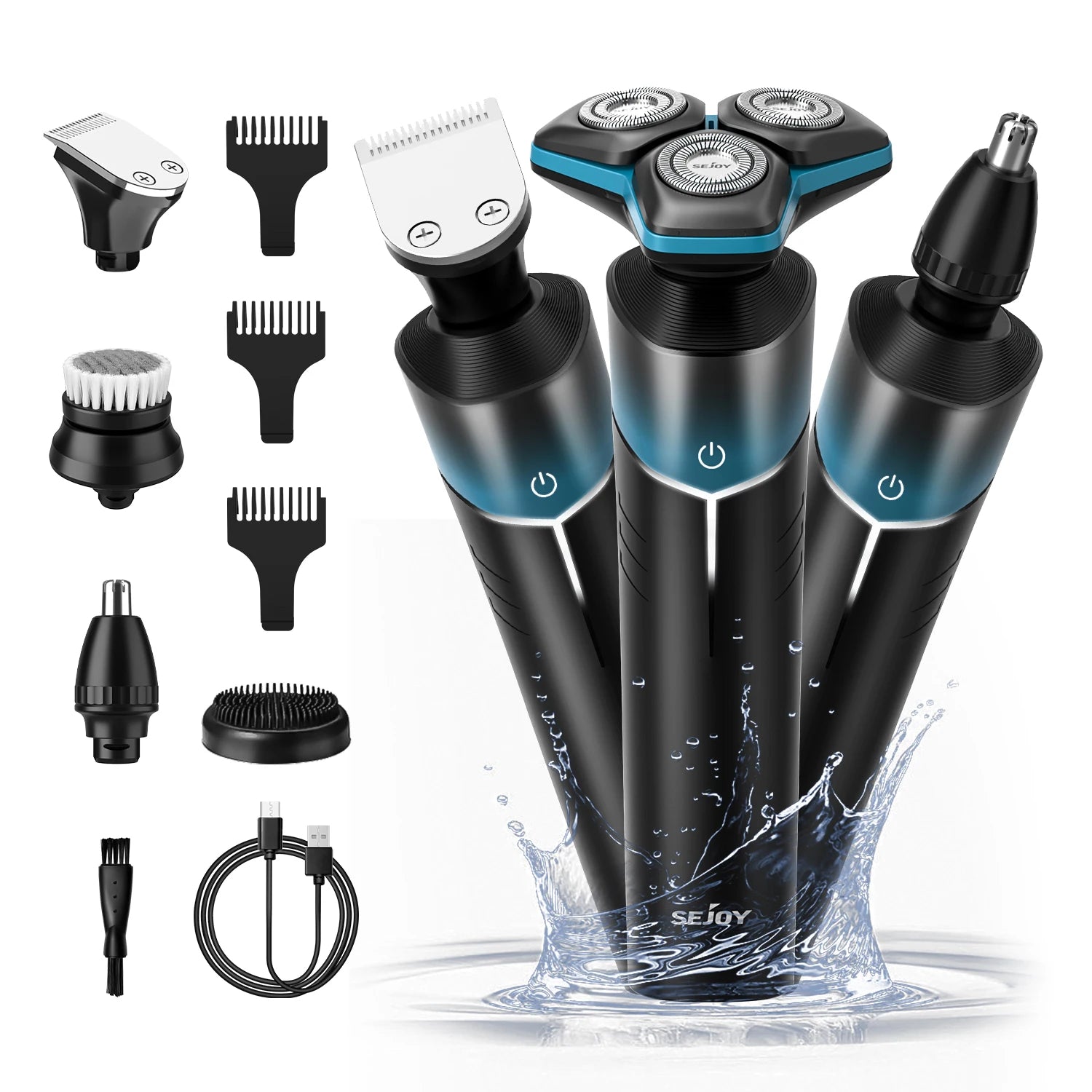 Kit de Afeitadora Eléctrica Rotativa Sejoy para Hombre