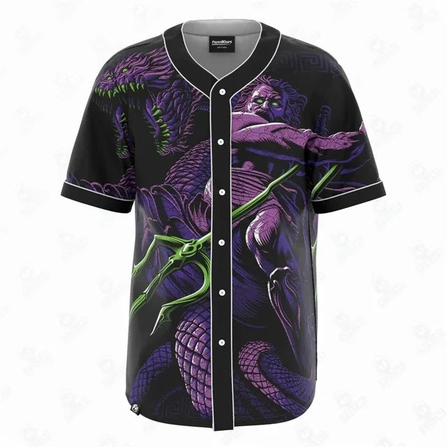 Camiseta de béisbol con patrón de tatuaje