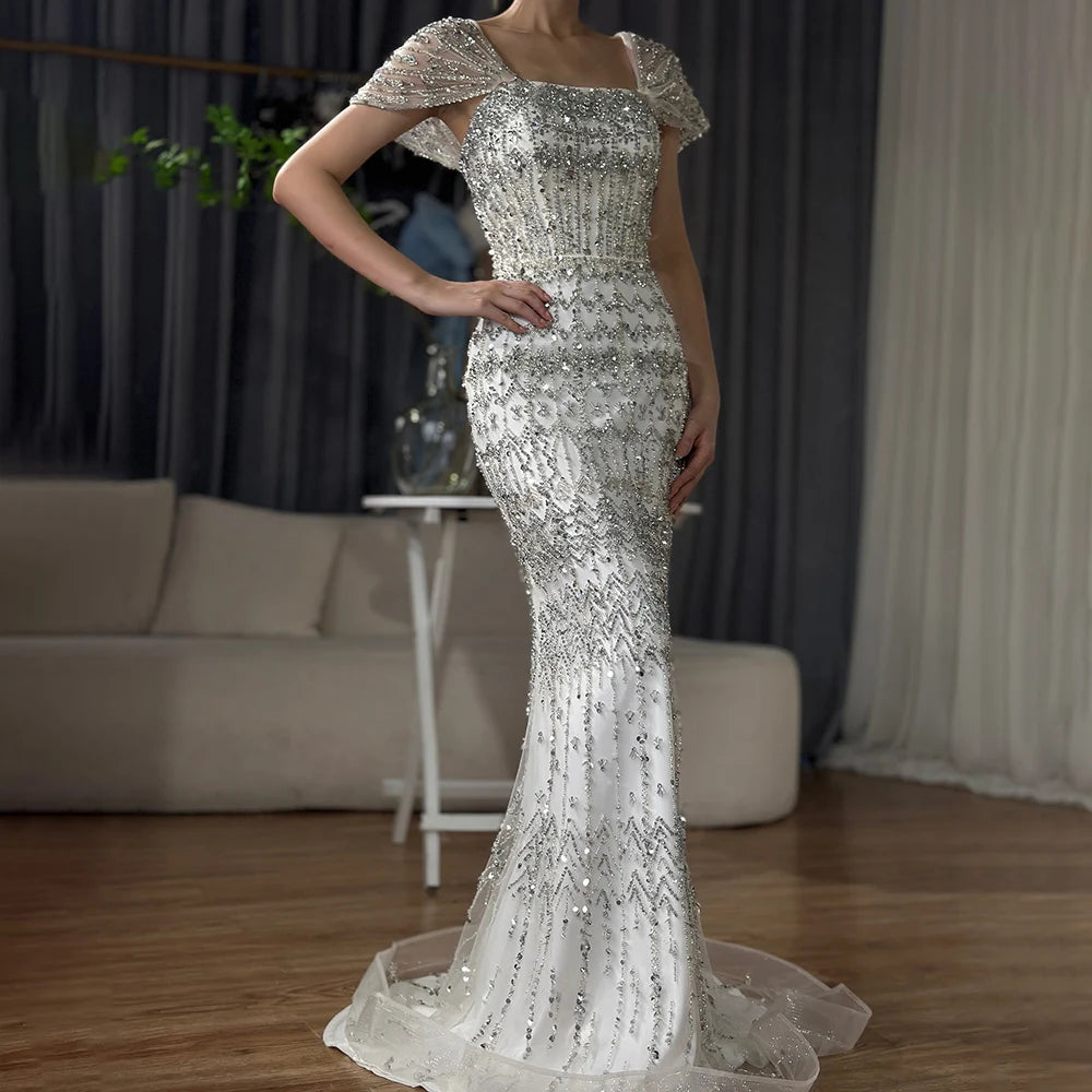 Vestido árabe blanco sirena