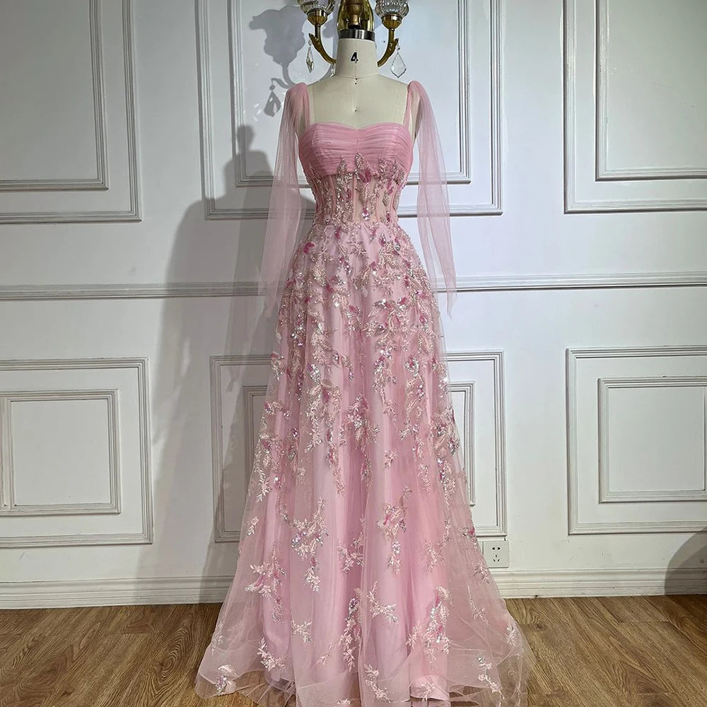 Vestido árabe verde A-Line elegante