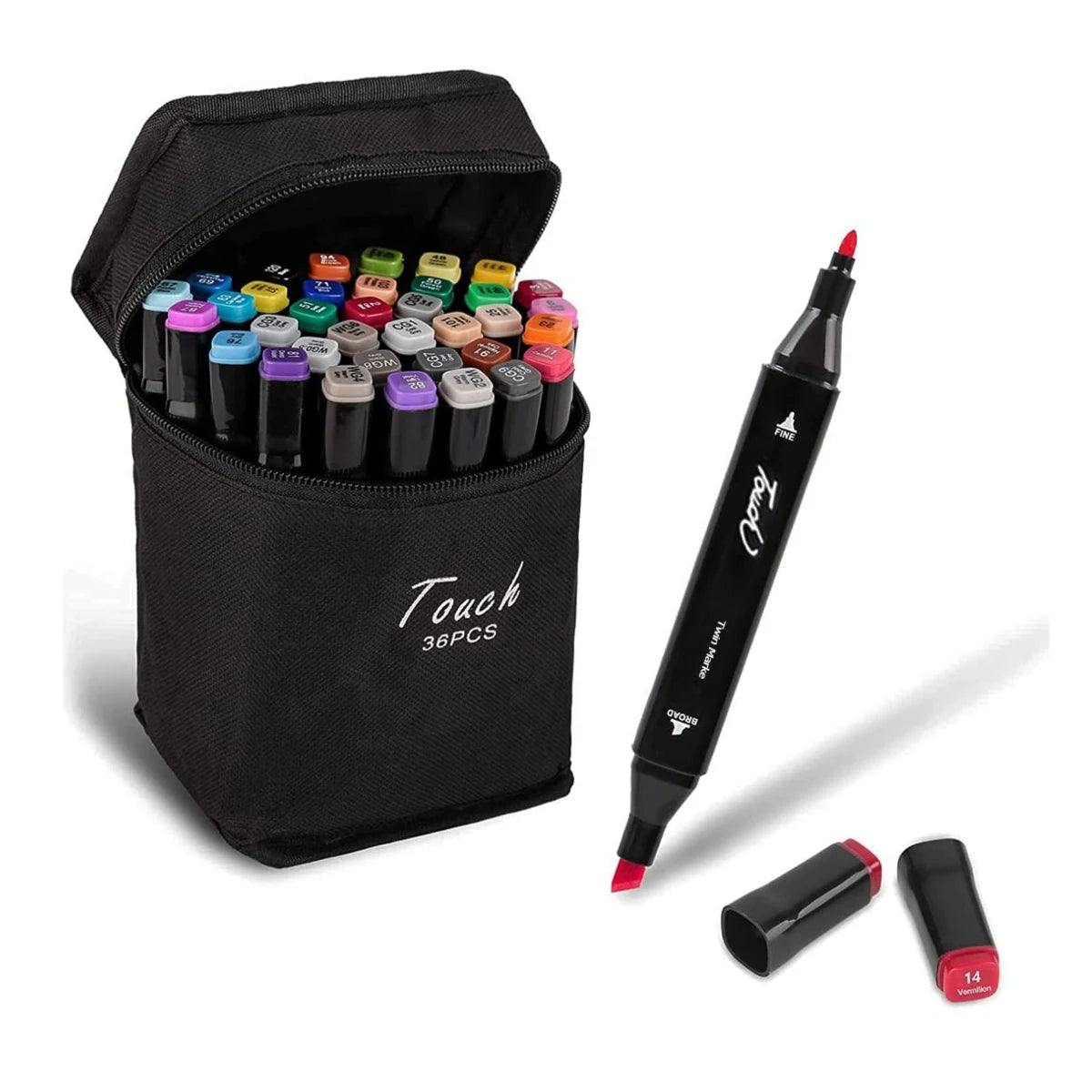 Set de Plumones de Doble Punta con Estuche Impermeable