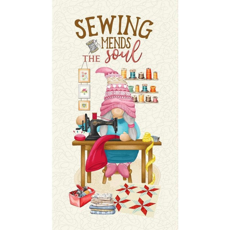 Panel Gnomita Costurera Coser Arregla el Alma 60x110 cm ** Llega el 28 de junio**