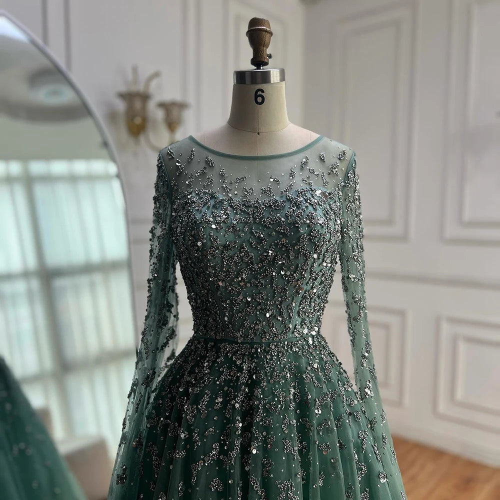 Vestido de noche turquesa elegante