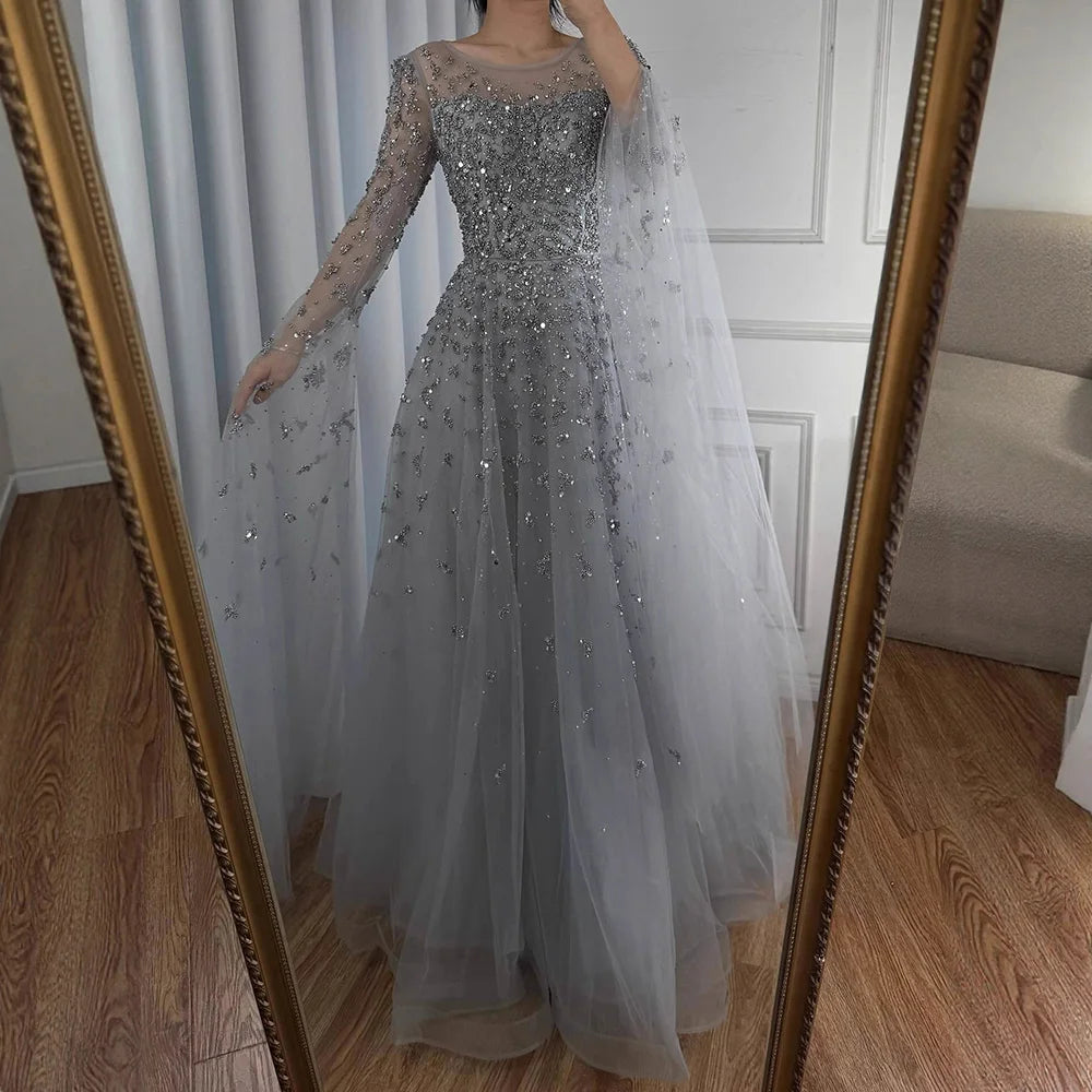 Vestido de noche turquesa elegante