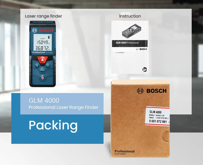 Bosch-Bolsa de telémetro láser GLM 4000 medidor de distancia láser