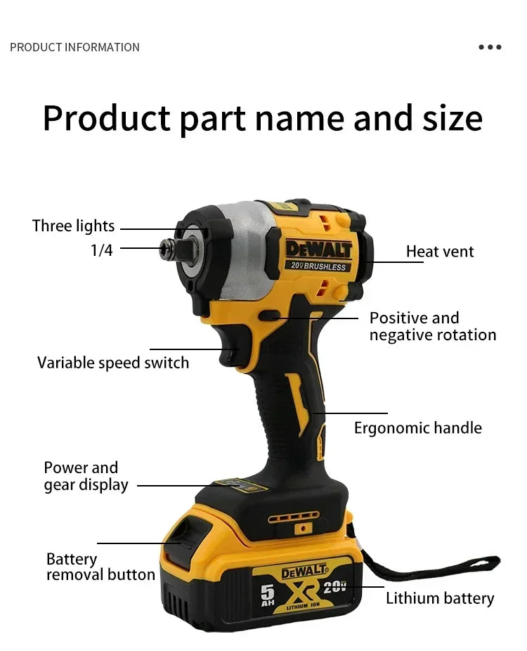 DEWALT DCF922 taladro de impacto inalámbrica 2500 PRM  20V