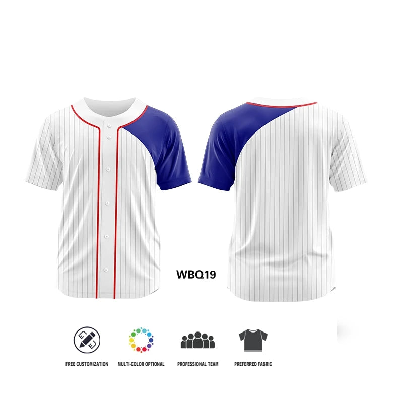 Camiseta de béisbol con botó, personalizada