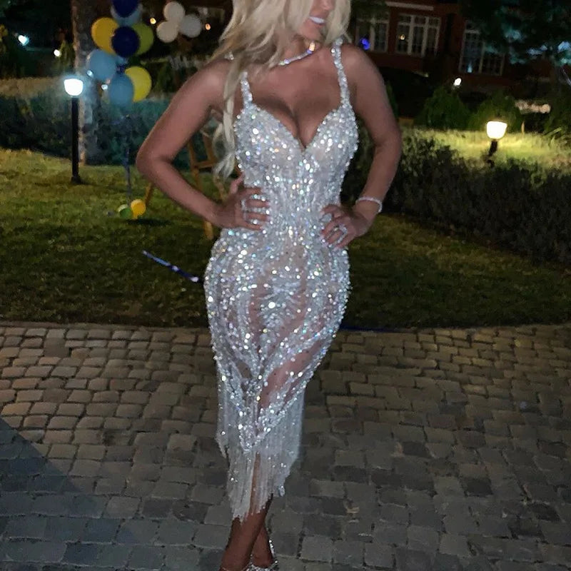 Vestido de noche liso