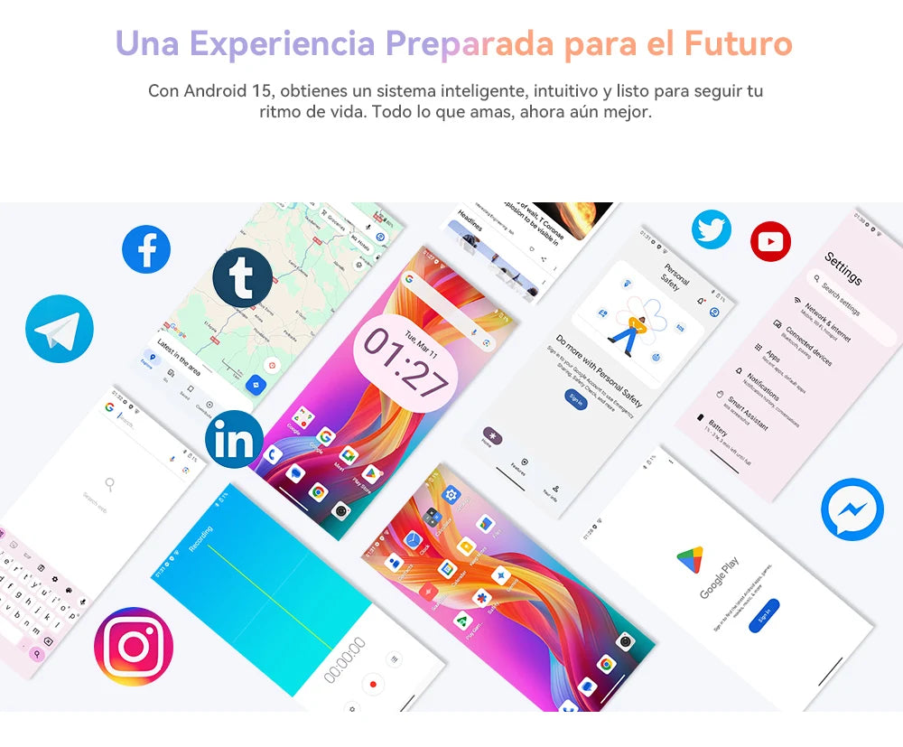 Smartphone Android 15, Cubot A40, 12 GB de RAM