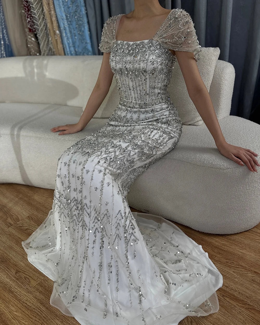 Vestido árabe blanco sirena