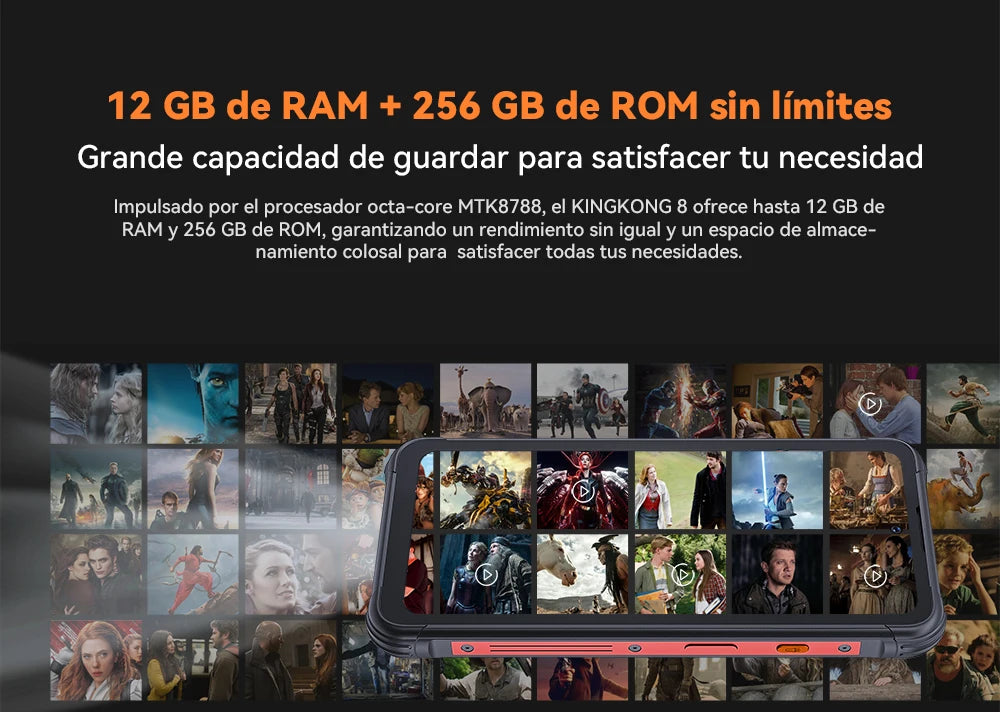 teléfono inteligente resistente, 12 GB de RAM