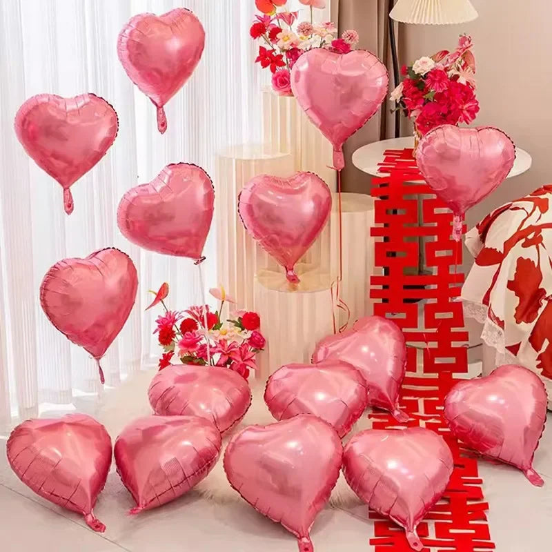 Globos inflables de helio con forma de corazón rojo 50 PC